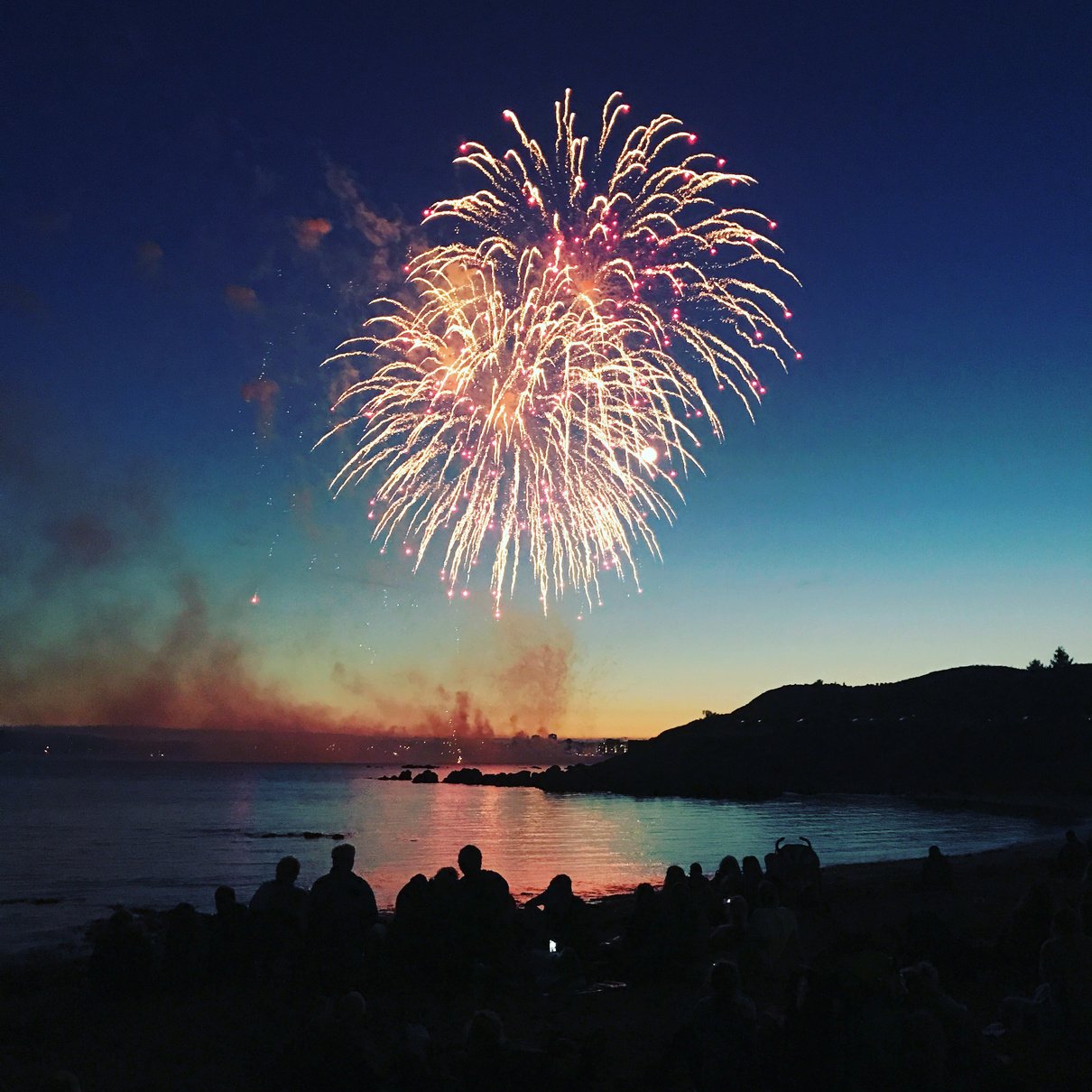 Sunset Firework over water